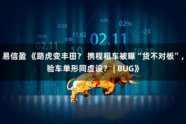 易信盈 《路虎变丰田？ 携程租车被曝“货不对板”，验车单形同虚设？ | BUG》